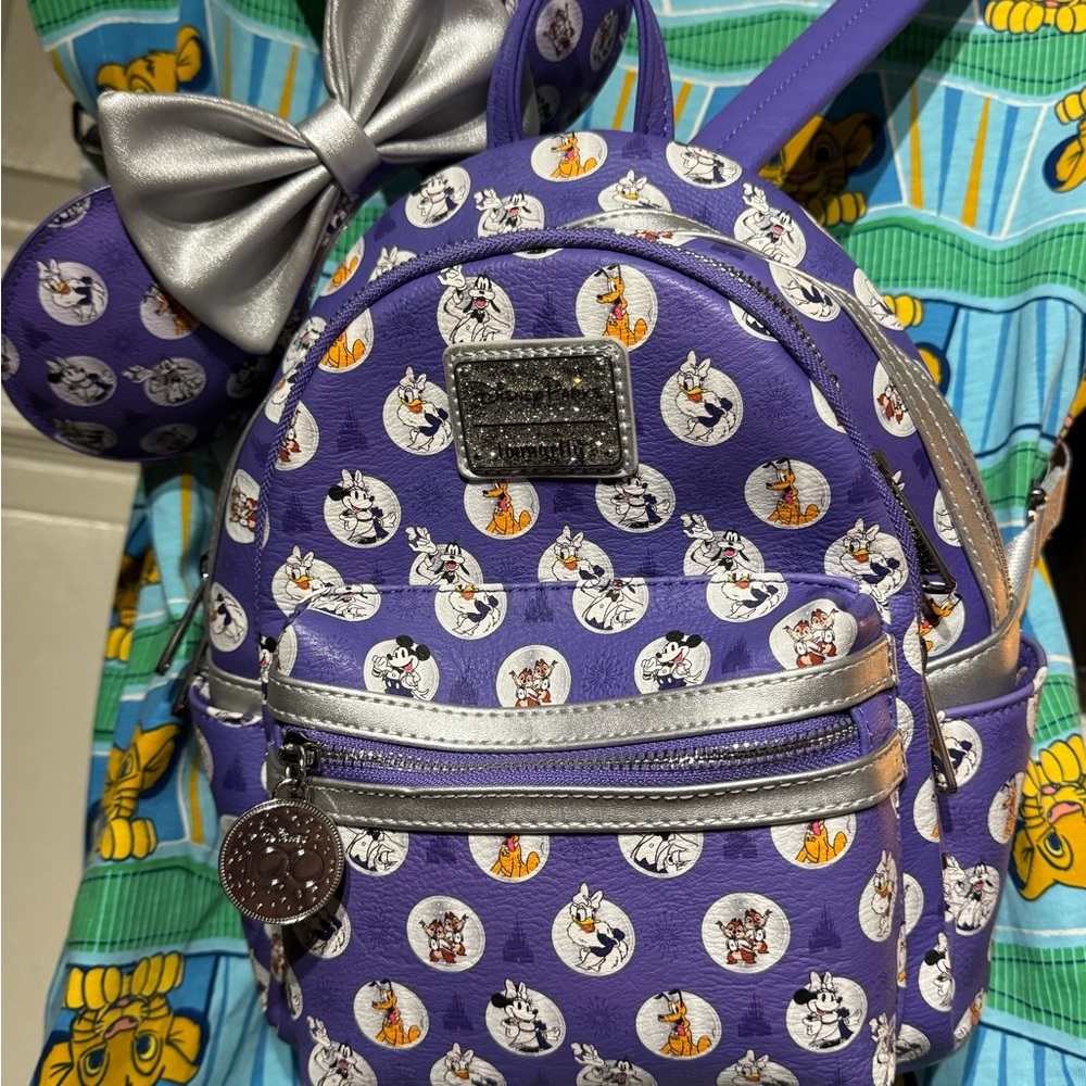 Disney Purple and Silver Backpack